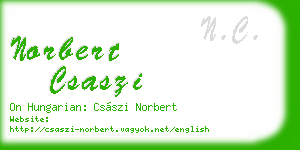 norbert csaszi business card